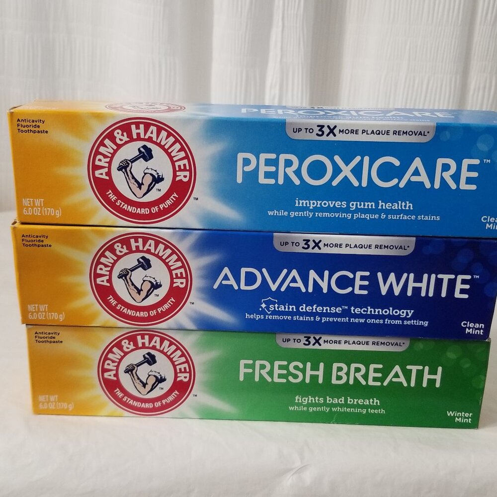 Arm & Hammer Tooth Paste 3 Tubes Mix Lot